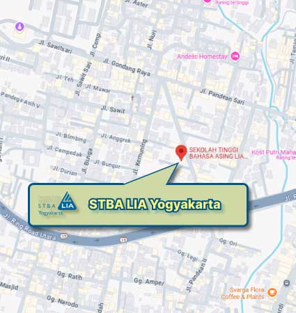 Peta Lokasi (Google Map) Sekolah Tinggi Bahasa Asing Lia Yogyakarta Nomor